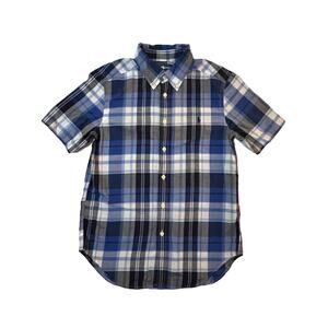 Ralph Lauren VGUC 10-12 Blue Plaid Short Sleeve Button Down Shirt.